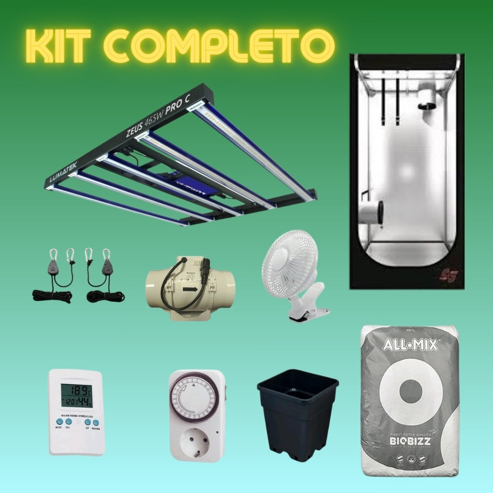 Kit Coltivazione Indoor 120x120x200 con lampada LED ZEUS PRO 600w Lumatek 3.1µmol/J